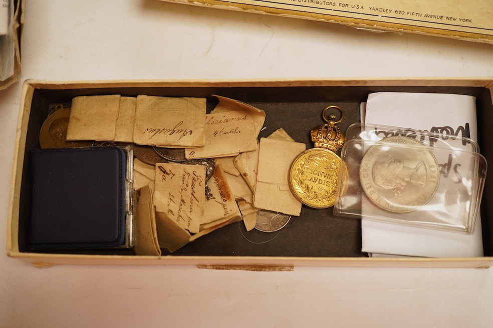 British, World coins and medals, Highlights include Cornwall Penryn volunteers token 1794, good VF, Austrian medal awards, Lyon occupied by Prince Philip of Hesson Homburg small silver medallion, 21 March 1814, Edward II
